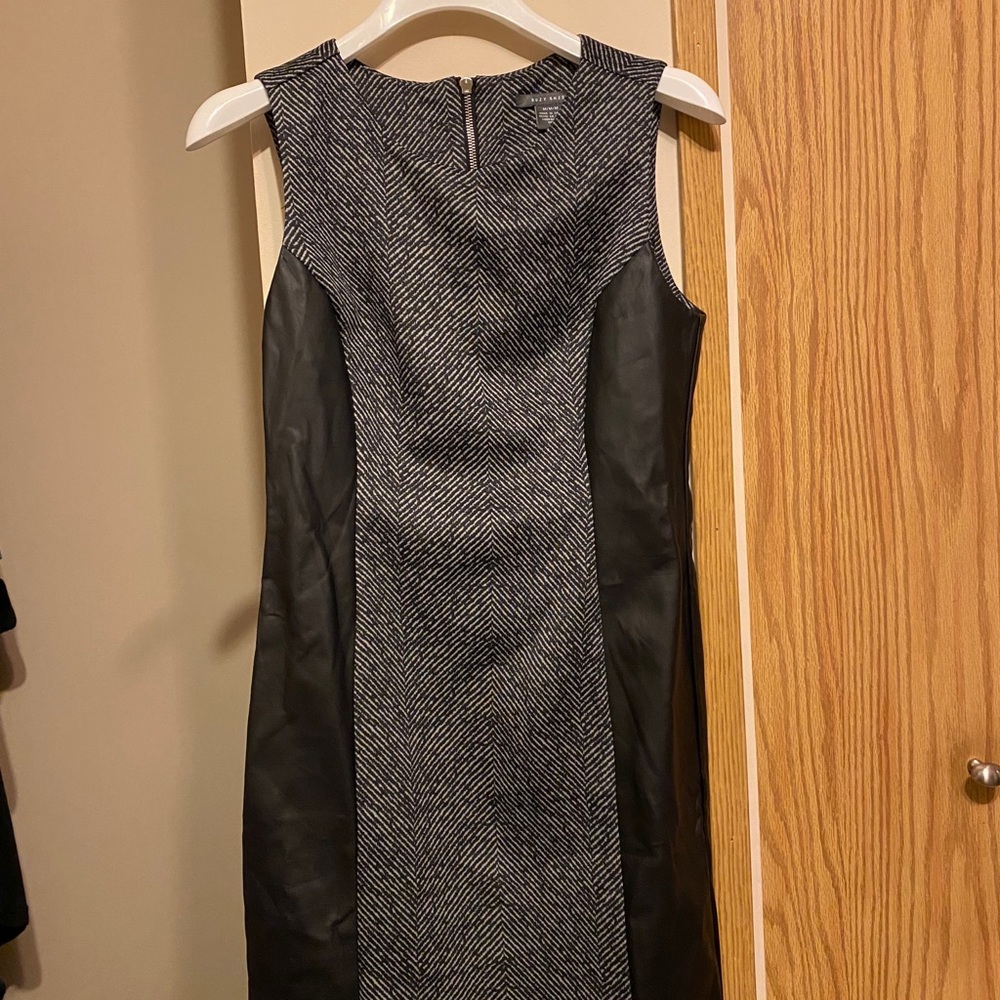 Suzy Shier black with faux leather dress